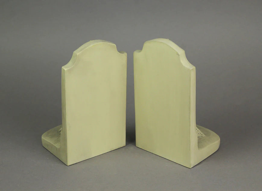 Historical Wonders Collection Aged White Resin Eiffel Tower Bookends - Artistic French Historic Monument Bookshelf Room Decor, Standing 7.25 Inches High